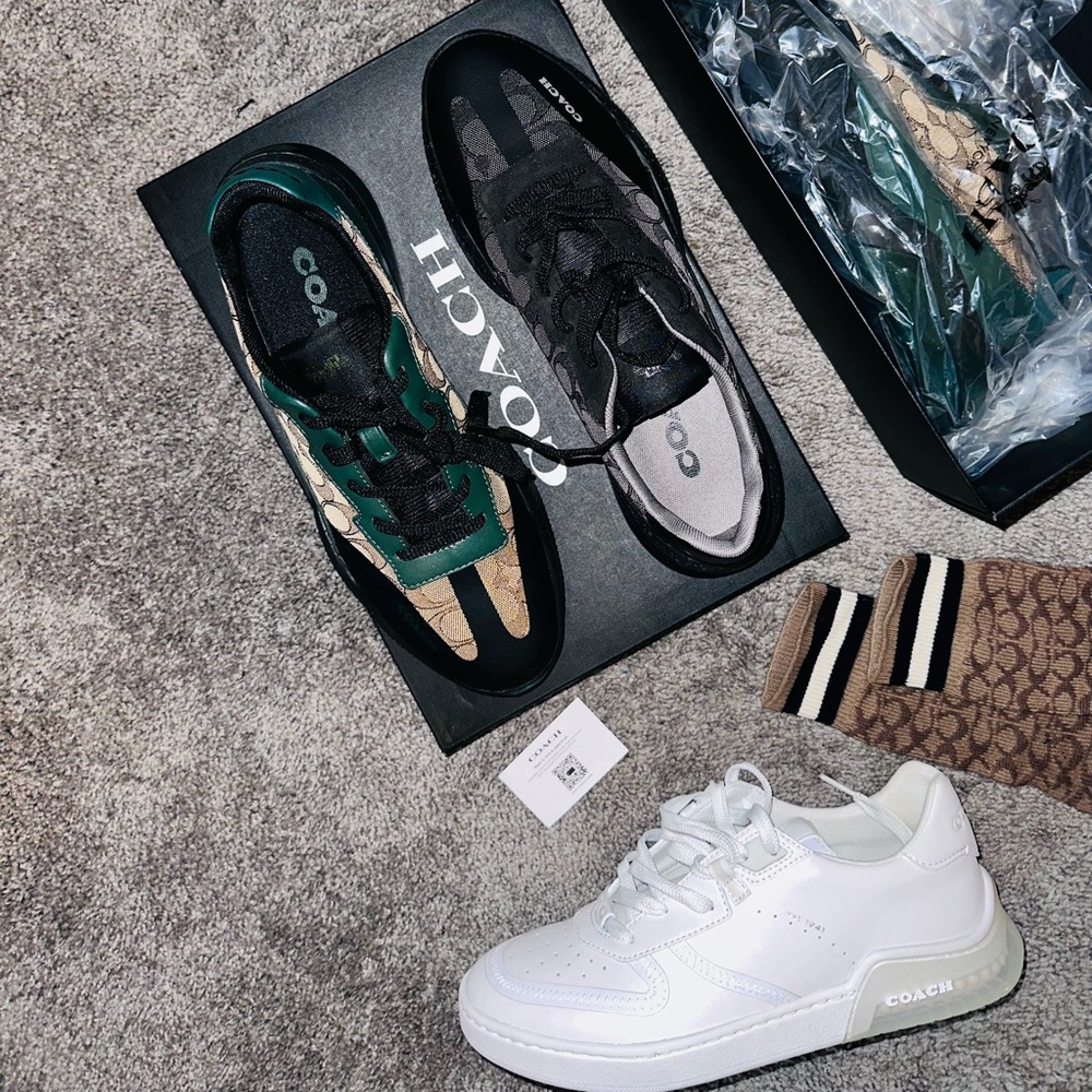 Coach Sneakers in three different colors.